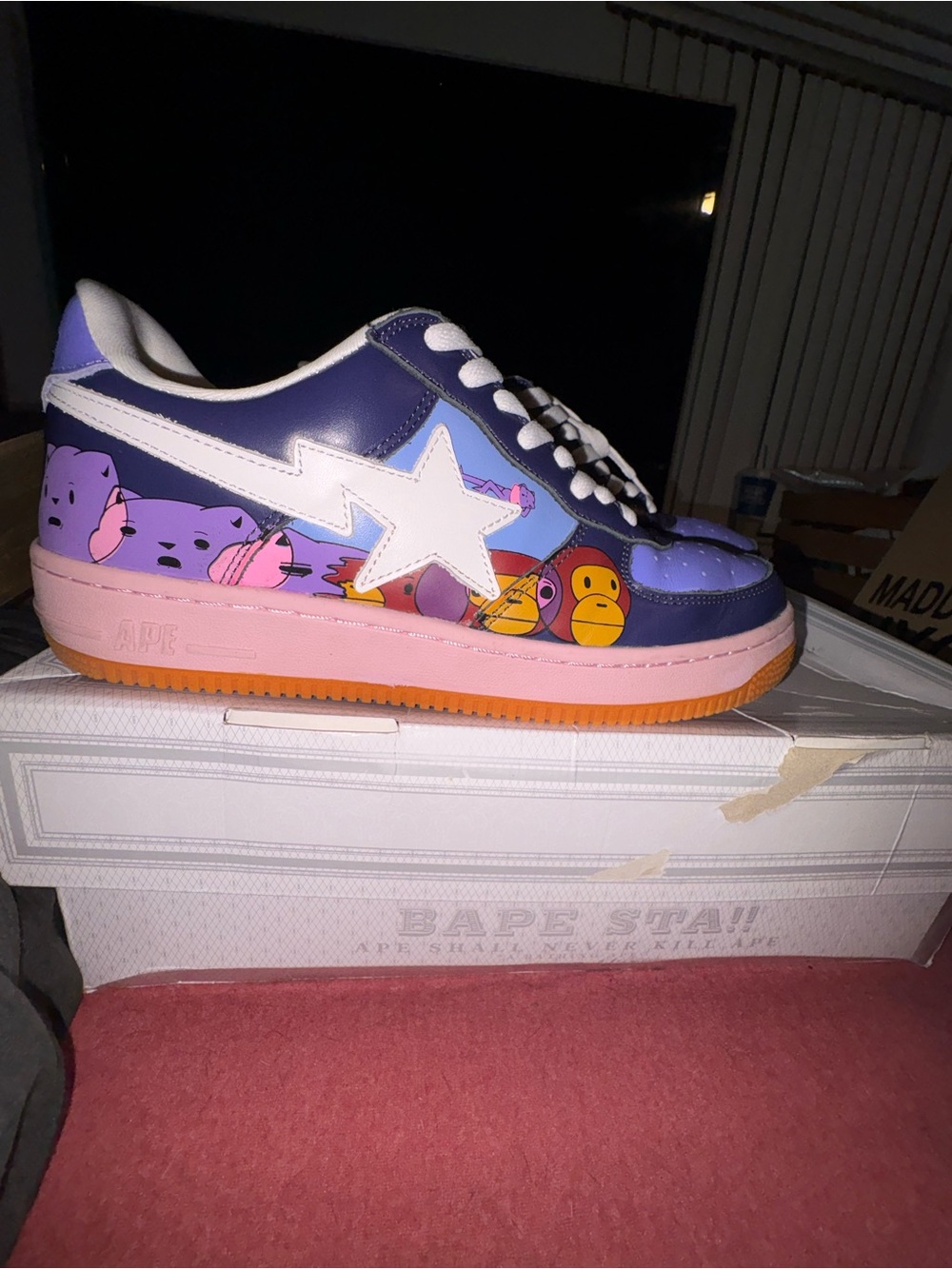 Bape STA Low Top Sneakers in Purple, Galvin south rare exclusive 8 (26)